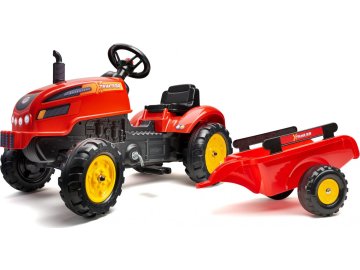 FALK Šlapací traktor 2046AB X Tractor s vlečkou a otevírací kapotou