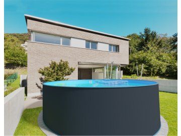 Planet Pool Bazén s ocelovou stěnou Azurotico Antracit/Blue 4,5 x 1,2 m 48189