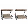 GardenLine Luxusní zahradní houpačka s lůžkem a držáky na nápoje pro 3 osoby 200 × 120 × 164 cm SORENTINO Mesh Taupe béžová 4